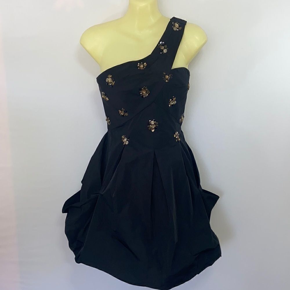 BCBG Bubble Dress Jeweled Dress Sm Evc